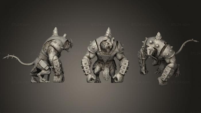 Figurines heroes, monsters and demons (Moulder Rat Ogre5, STKM_1009) 3D models for cnc